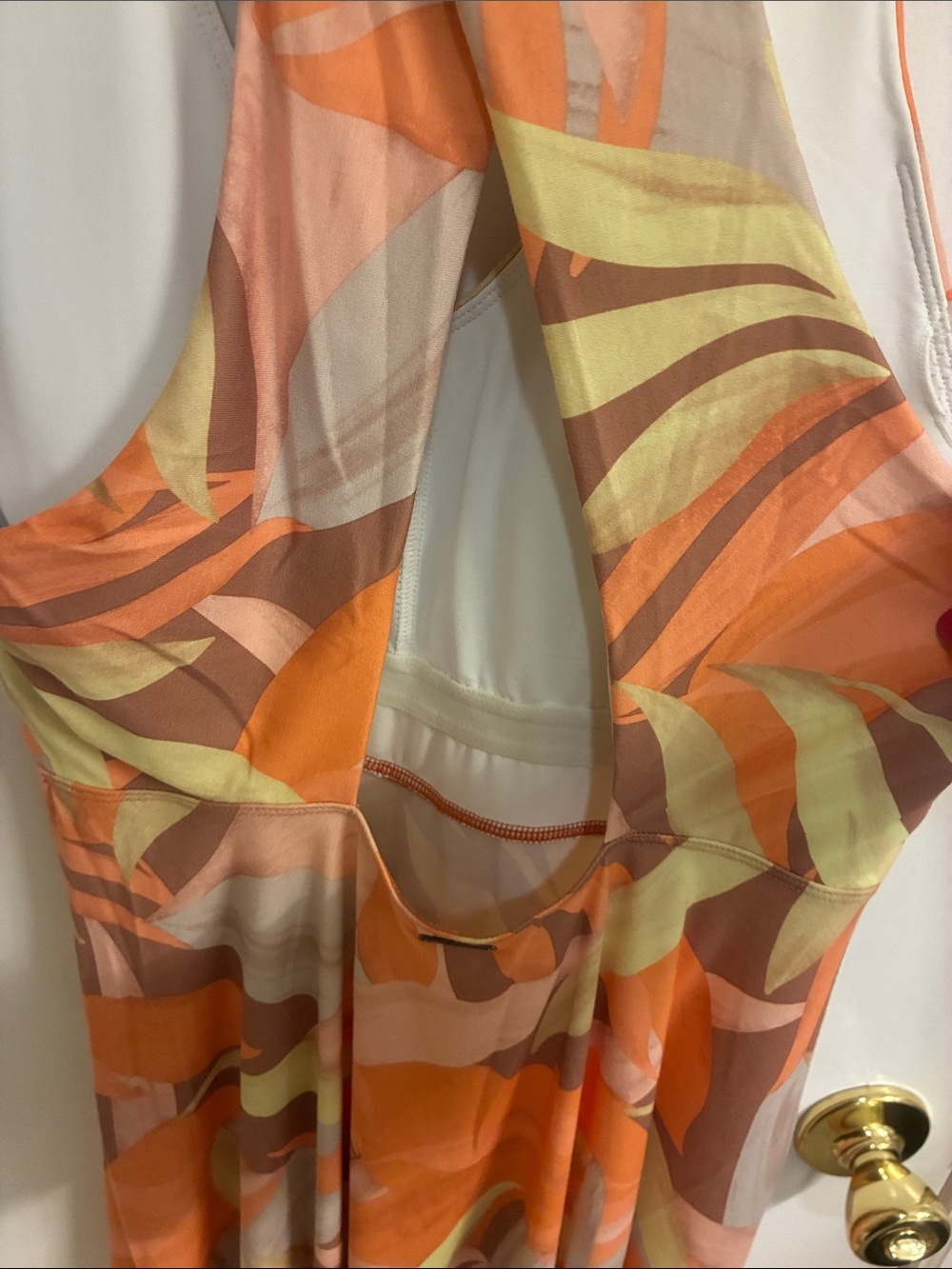 Prana Orange Tropical Print Maxi Dress Sz L - Picture 8 of 10